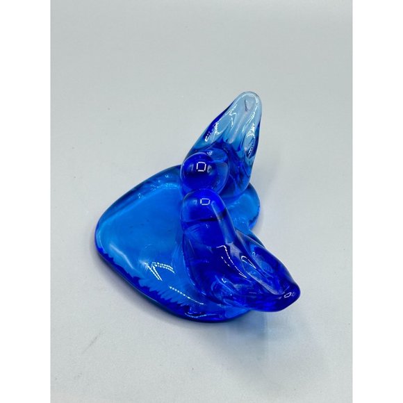 Vintage Pair Glass Blue Birds of Happiness Heart Paperweight Signed Ron Ray 1992 - Picture 4 of 11